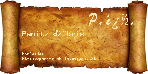 Panitz Ábris névjegykártya